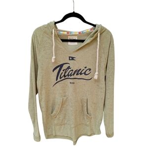 Sage Green Hoodie "Titanic 1912" V-Neck Salt Creek Apparel Sz M Beach Bonfire